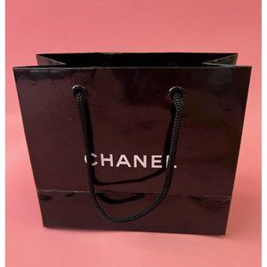 CHANEL Paper Reusable Shopping Ba Black 4.5" x 5.5 " x 2.5"